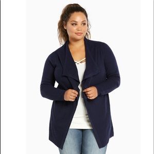 Texture Knit Drape Front Cardigan